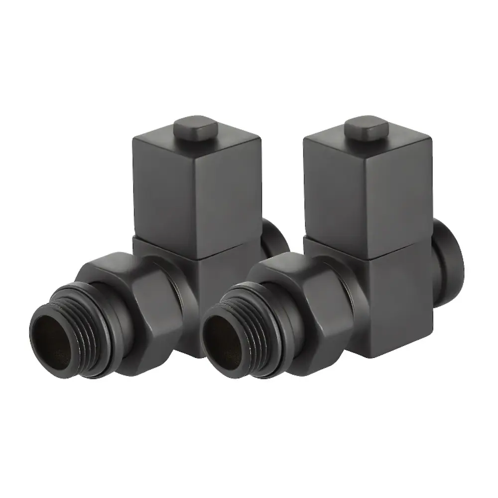 Набор вентилей для радиатора Royal Thermo Cube 1/2" прямой цвет черный STLM-2003131 - Вид №3