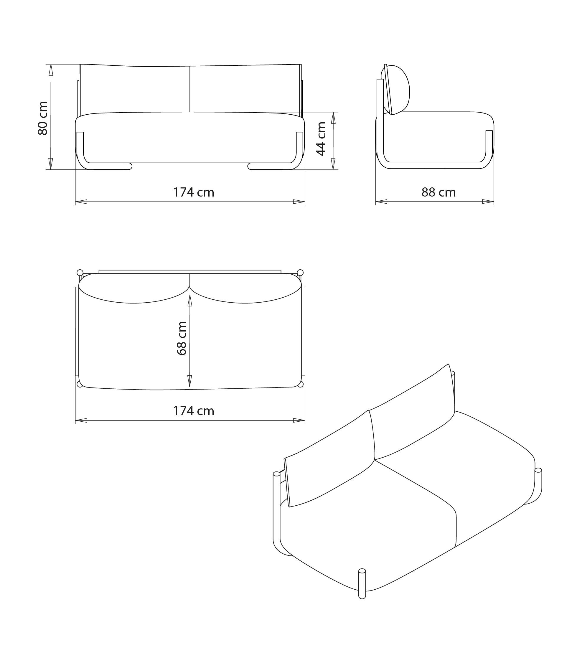2-местный тканевый диван Et al Cosmo ARCH-00137648 - Вид №3