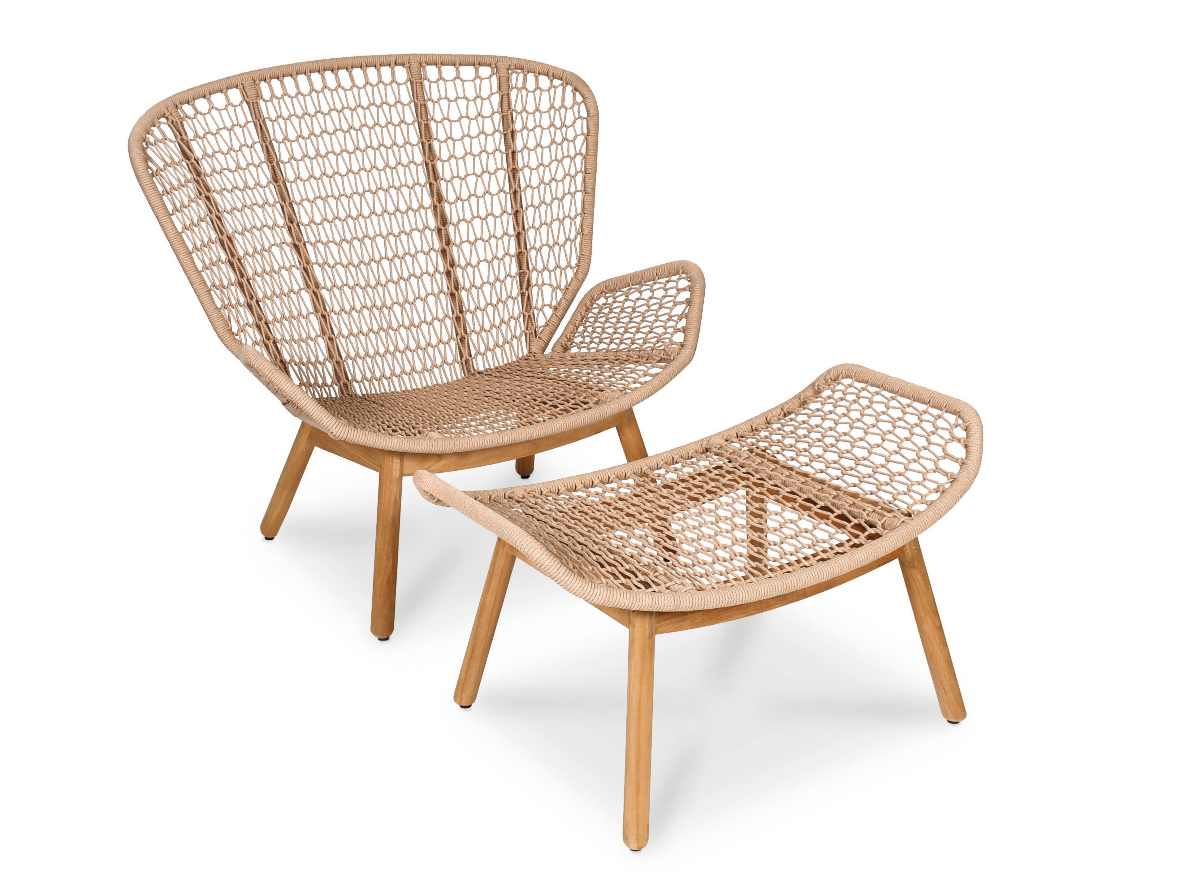 Тканевое садовое кресло с подлокотниками FISCHER MÖBEL Wing Light ARCH-00039944 - Вид №3