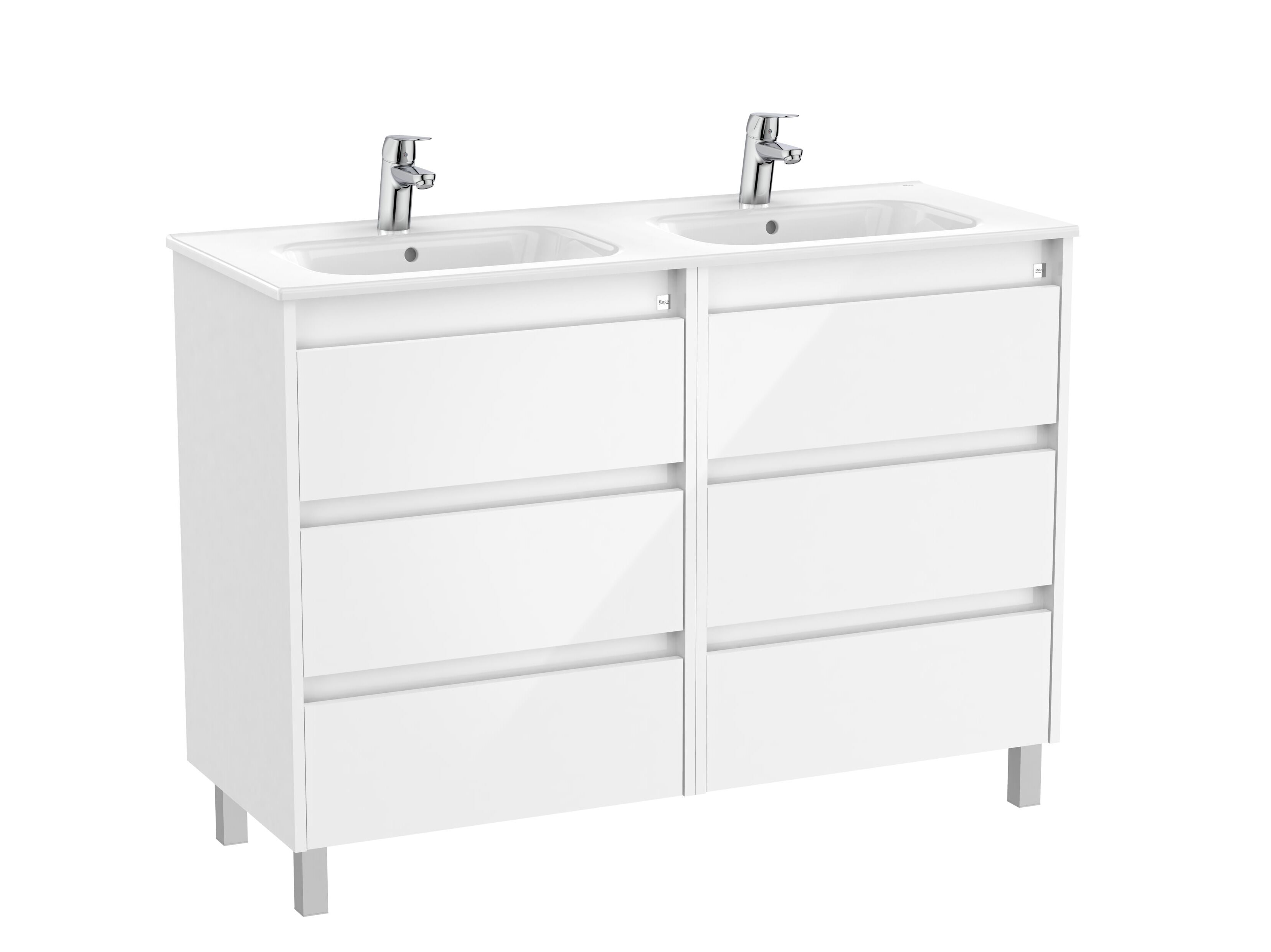 Деревянный двойной напольный шкаф для умывальника со встроенной раковиной Roca Tenet ARCH-00104672