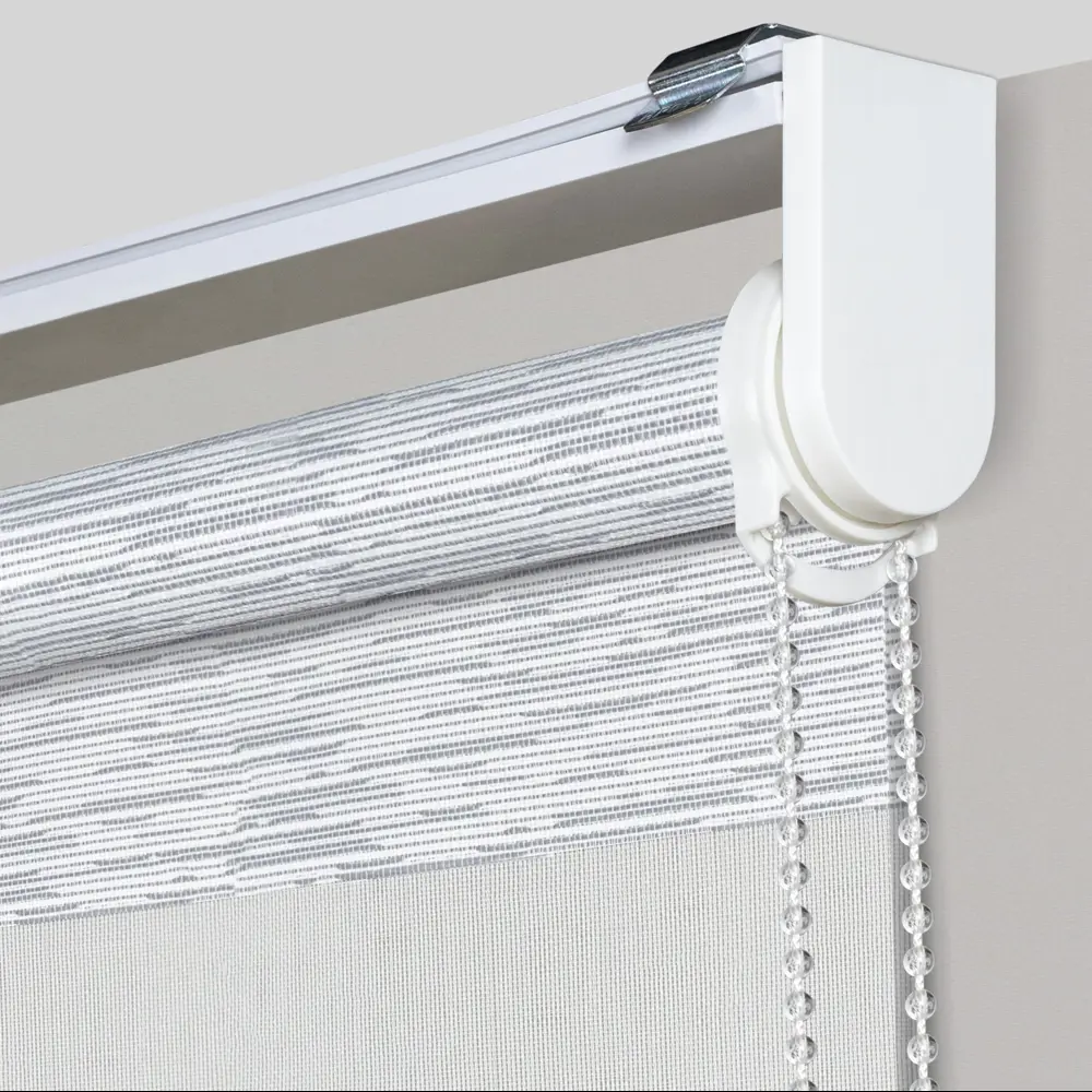 Рулонная штора день-ночь MIAMOZA Москва 180×175 см серая в полоску 89411451 STLM-1570049 - Вид №1