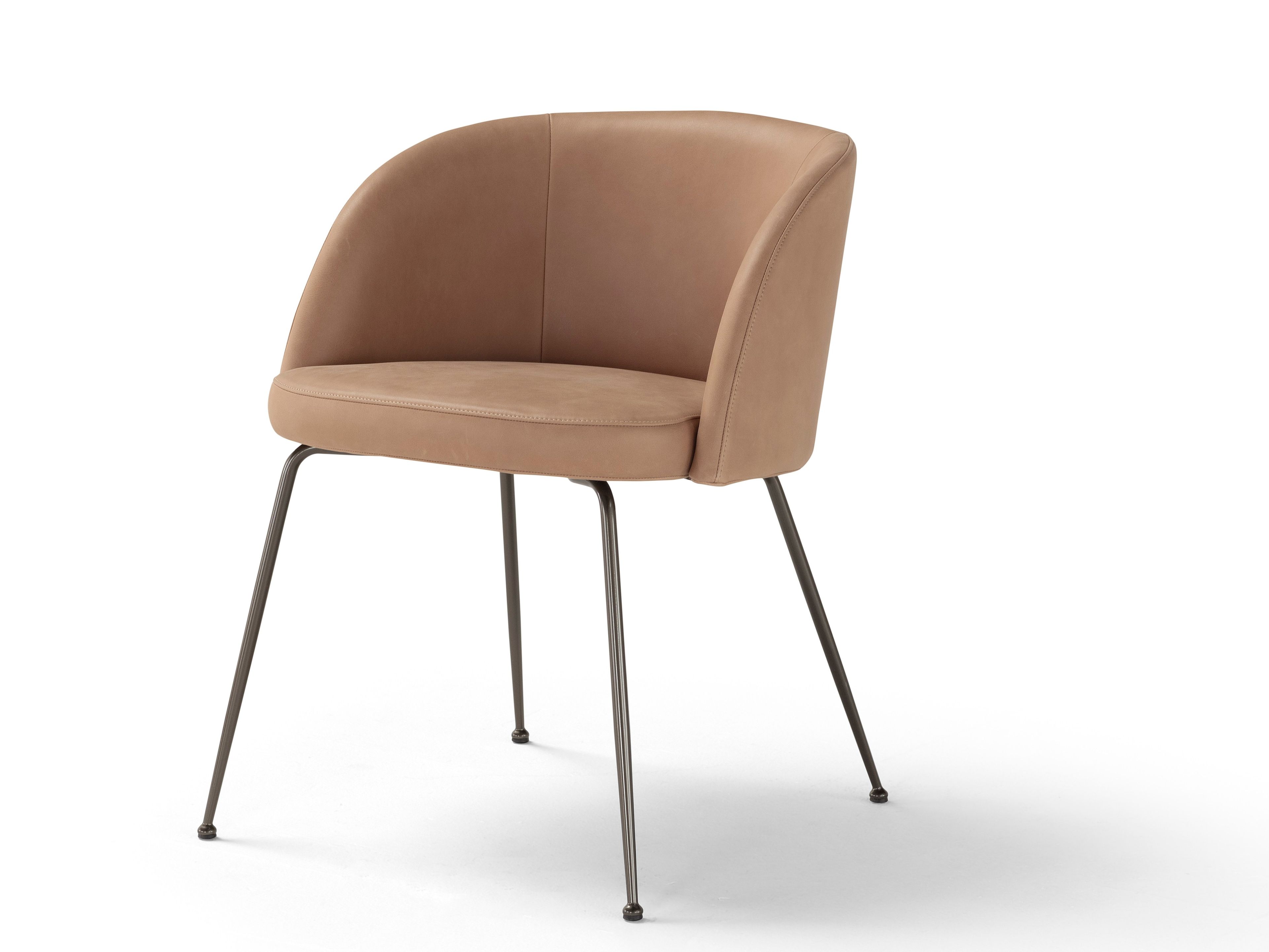 Стул с подлокотниками из ткани или кожи и металлическим основанием Amura Monnalisa ARCH-00122481 - Вид №1