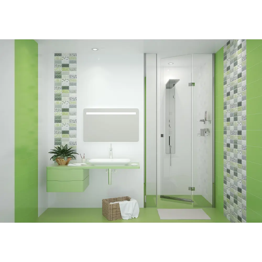 Плитка напольная Azori Элара Верде 42x42 см 1.23 м² цвет зеленый STLM-2121087 - Вид №1