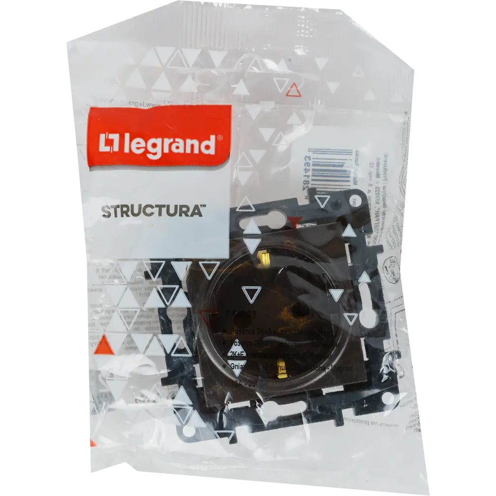 Розетка с заземлением - Legrand Structura - со шторками 16А 250В винтовые зажимы - магнезиум STLM-2074093 - Вид №4