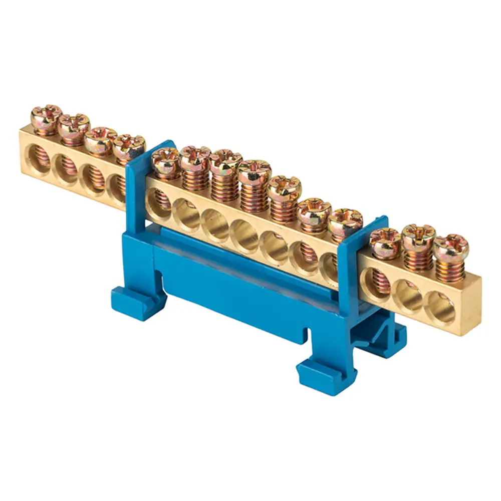 Шина N EKF 14 отверстий стойка 6x9 мм латунь STLM-2157271