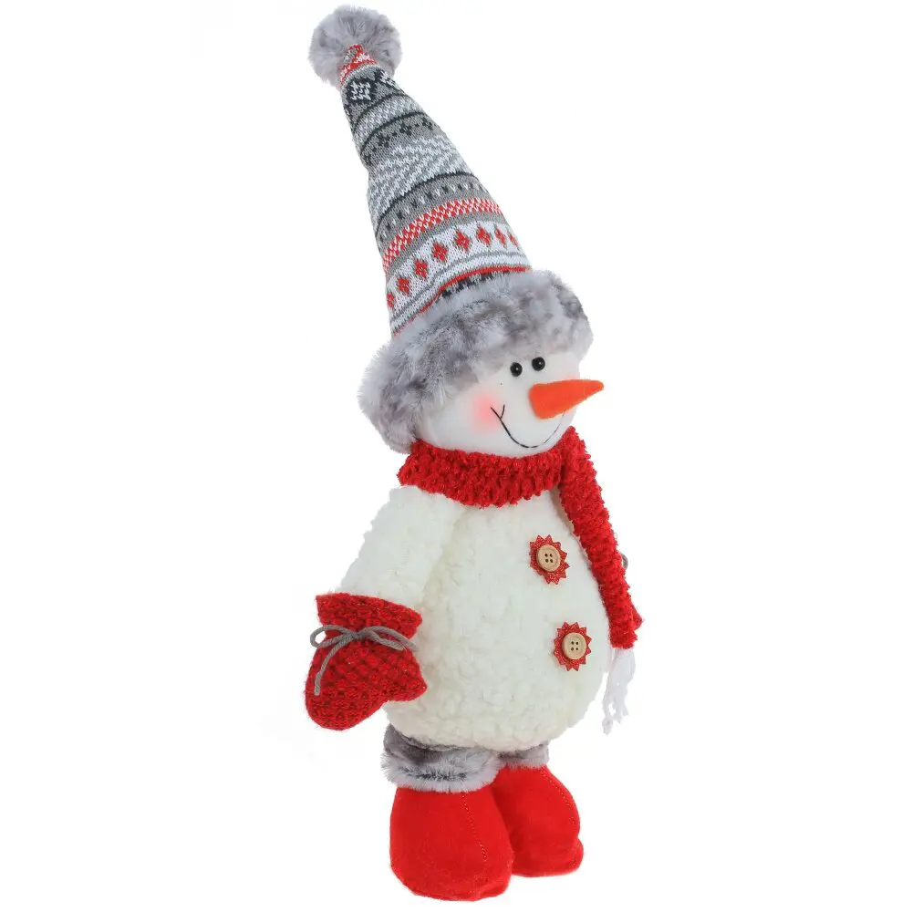 89378944 Игрушка мягкая Снеговик 779444 50 см красно-серый STLM-1533448 Santreyd  - Вид №3