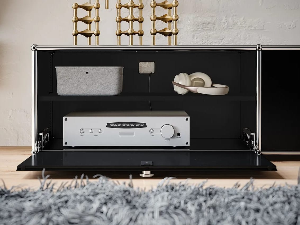 Стальной секционный шкаф для телевизора с откидными дверцами USM USM SELECTION ARCH-00082551 - Вид №2