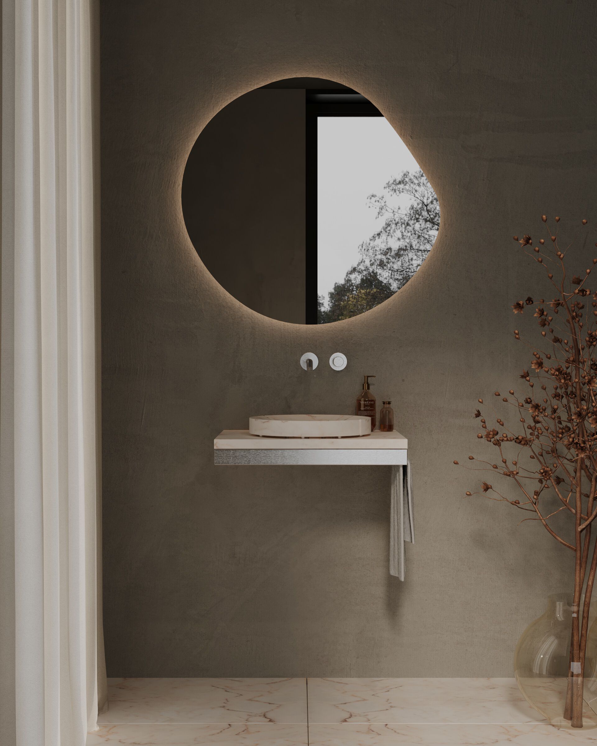 Мраморная столешница круглый умывальник Maami Home VIÇOSA ARCH-00082161 - Вид №2