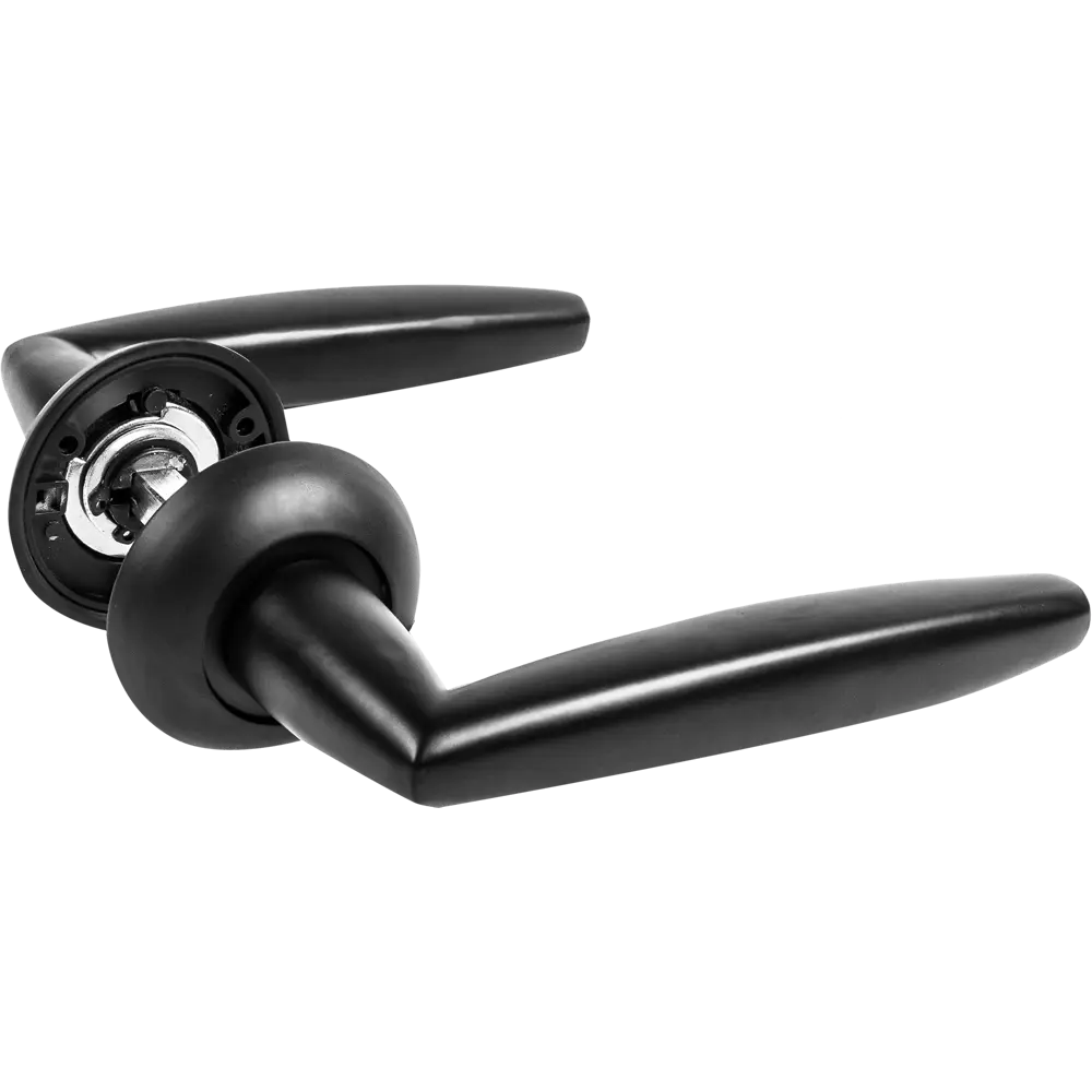 Ручка дверная на розетке Supreme BL24, цвет чёрный FUARO STLM-2137847 - Вид №1