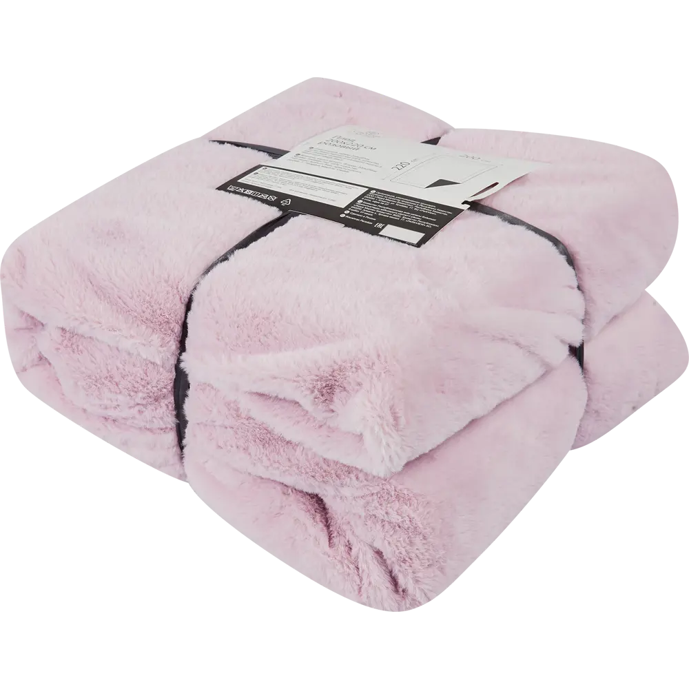 Плед 200x220 см полиэстер цвет розовый СТОЛИЦА ТЕКСТИЛЯ STLM-2151776 - Вид №2