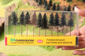 011-se-002 Набор моделей "Сосна" для макета 8 см 10 шт. Morrison