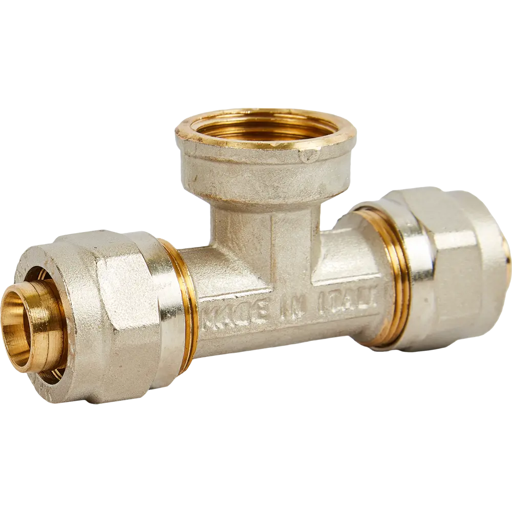 Тройник обжимной Stout 3/4"×20 мм для систем водоснабжения 82306107 STLM-1452676 - Вид №1