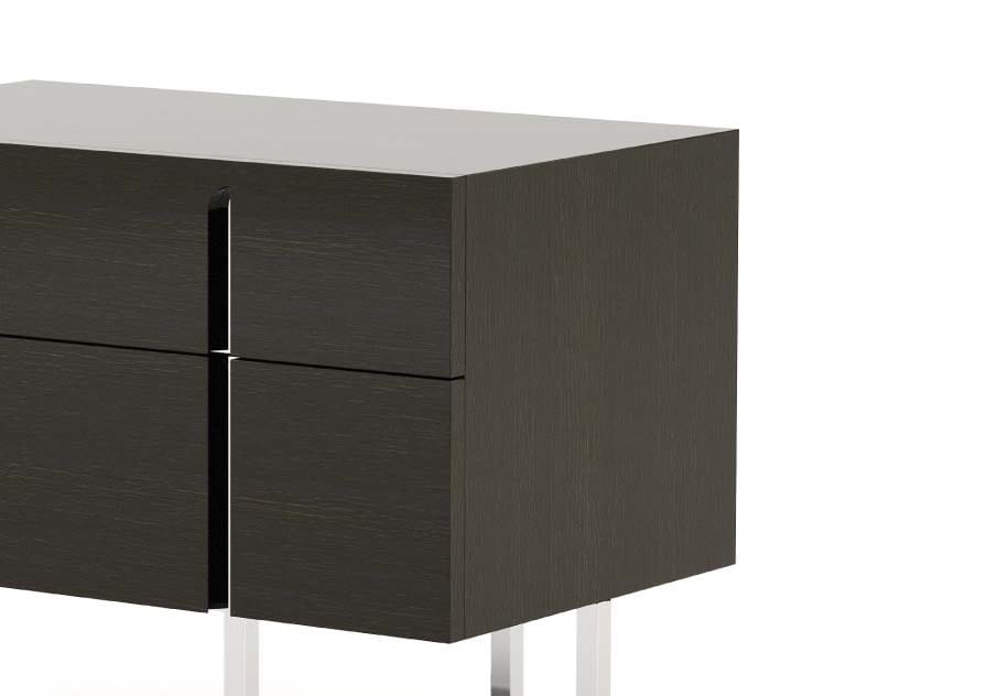 Прямоугольная прикроватная тумбочка из нержавеющей стали и дерева с ящиками Stylish Club His &amp ARCH-00056255 - Вид №3