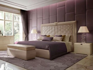 Turri Двуспальная кожаная кровать с высоким изголовьем для гостиницы Stardust