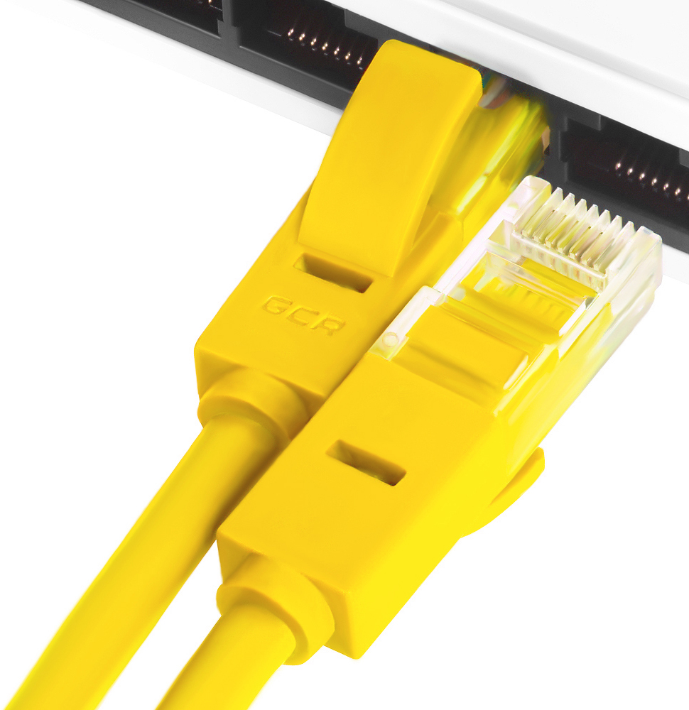 GCR-LNC02-20.0m патч-корд прямой 20.0m, utp кат.5e, желтый, позолоченные контакты, 24 awg, литой, , ethernet high speed 1 гбит/с, rj45, t568b Greenconnect Santreyd  - Вид №2