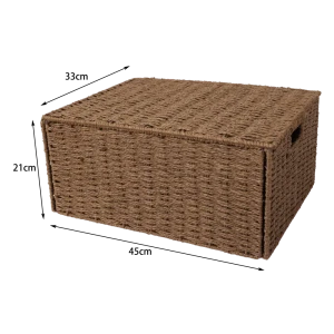 Корзина с крышкой Konsensa 45x33x21 см бумага цвет коричневый 89439476 STLM-2204525
