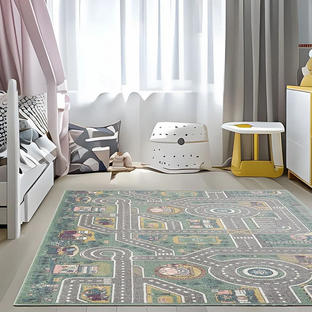 Santreyd Ковер Призма 100x150 см с фризе ворсом зеленый 89376422 STLM-1429782