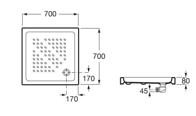 Керамический нескользящий квадратный поддон для душа Roca ITALIA 3740H ARCH-00024471 - Вид №4