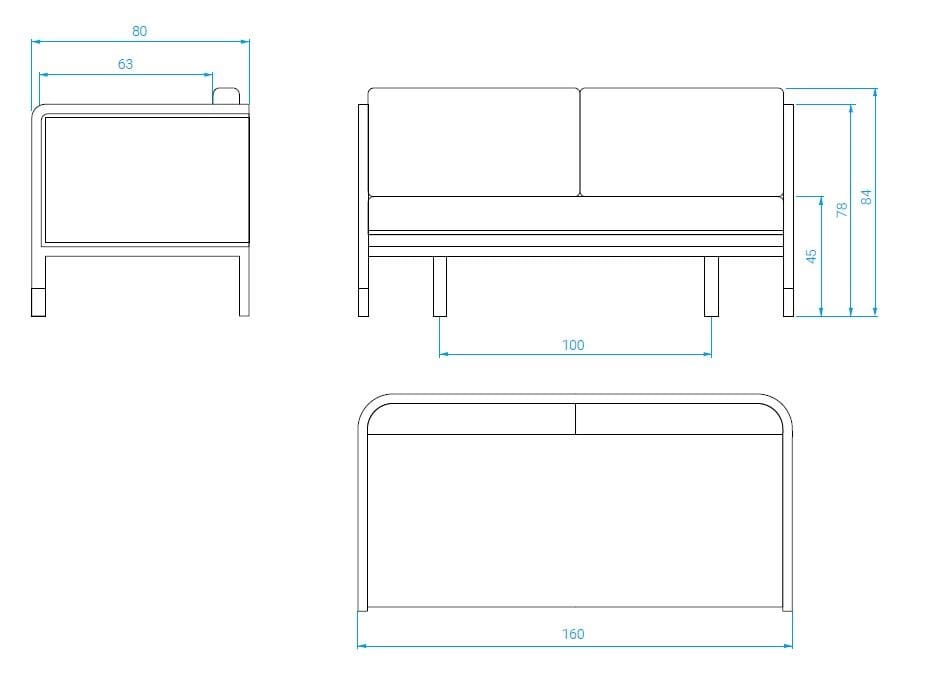 2-местный бархатный съемный диван RED EDITION плетеная ARCH-00107276 - Вид №6