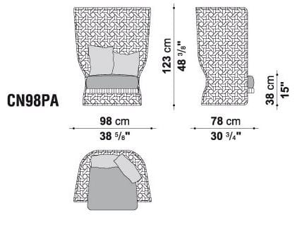Полиэтиленовое садовое кресло B&B Italia Outdoor Canasta ARCH-00124615 - Вид №1