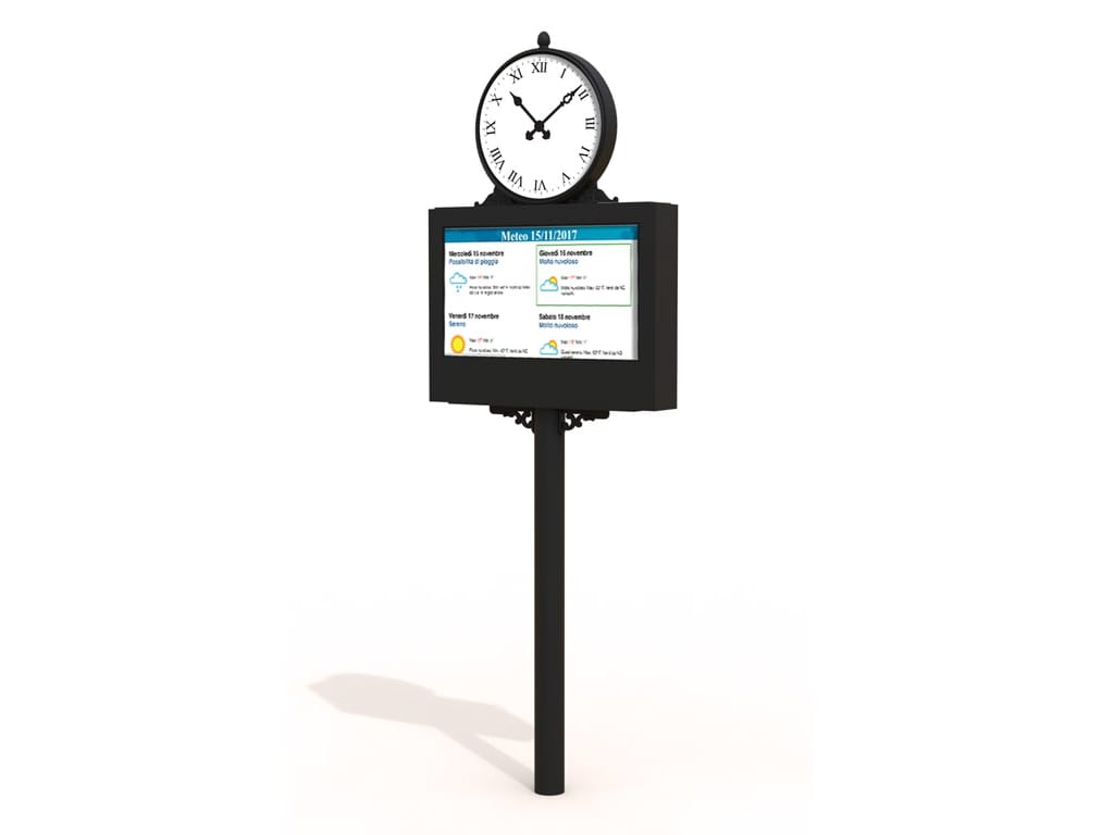 Доска объявлений для общественных мест / уличные часы EUROCOMITALIA URBAN DIGITAL SIGNAGE CLOCK ARCH-00001498
