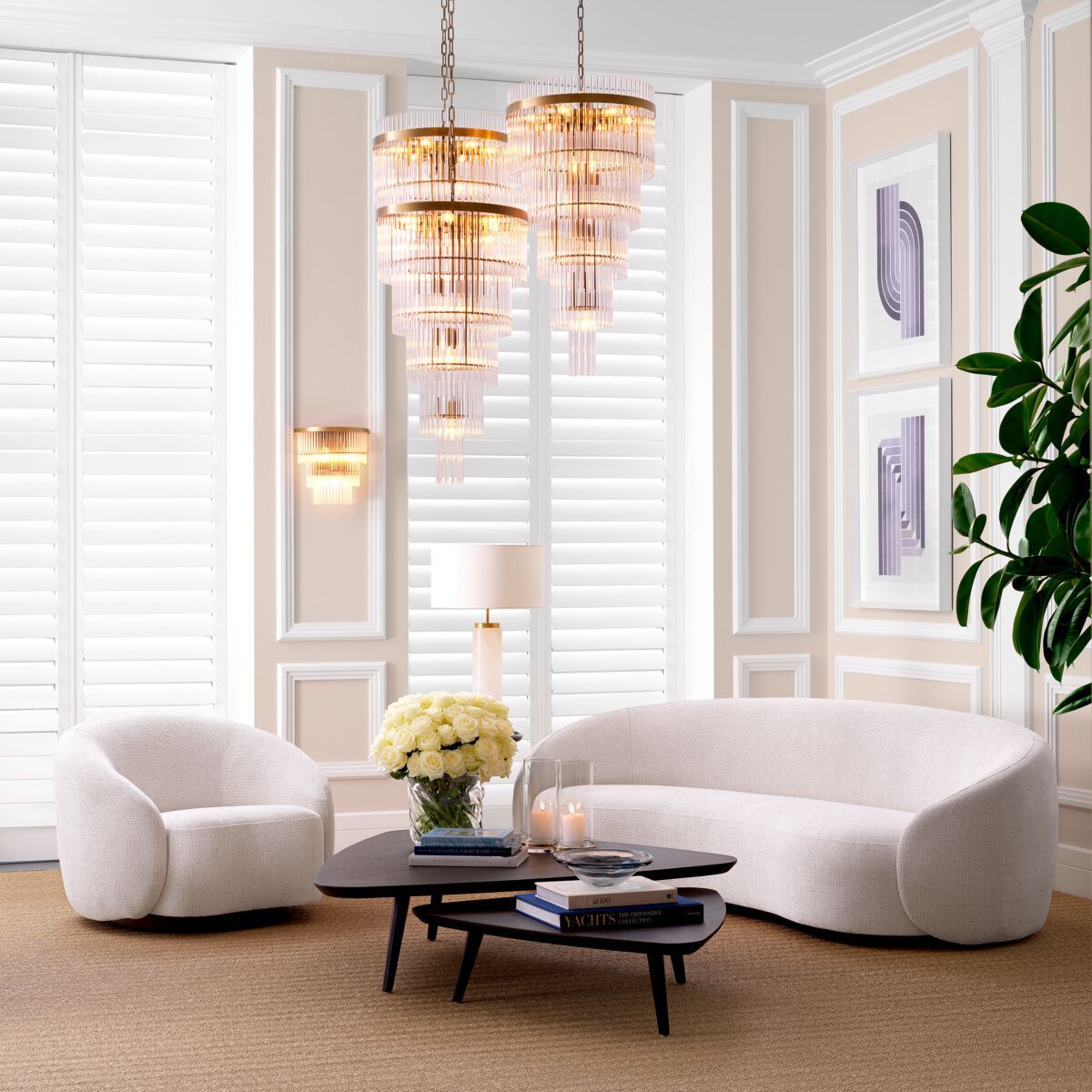 Тканевое вращающееся кресло с подлокотниками Eichholtz AMORE ARCH-00033598 - Вид №1