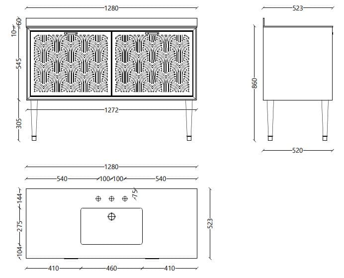 Деревянный напольный умывальник с ящиками Park Avenue CORA 2S ARCH-00077371 - Вид №10