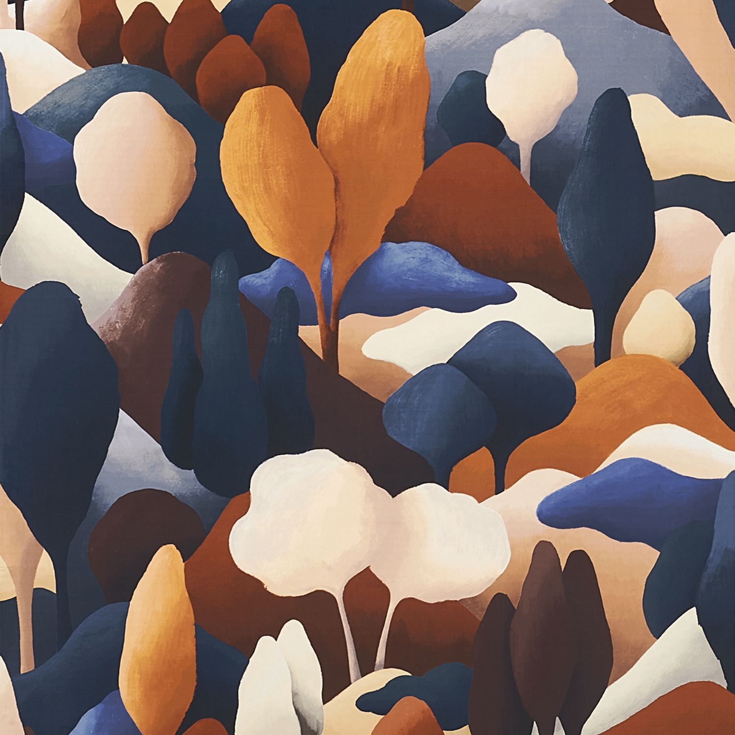 Многоцветная полиэфирная настенная ткань Casamance Exploration ARCH-00015819 - Вид №3