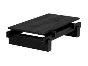 Низкий журнальный столик из дуба со стеклянной столешницей