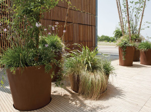 Круглый стальной плантатор Corten™