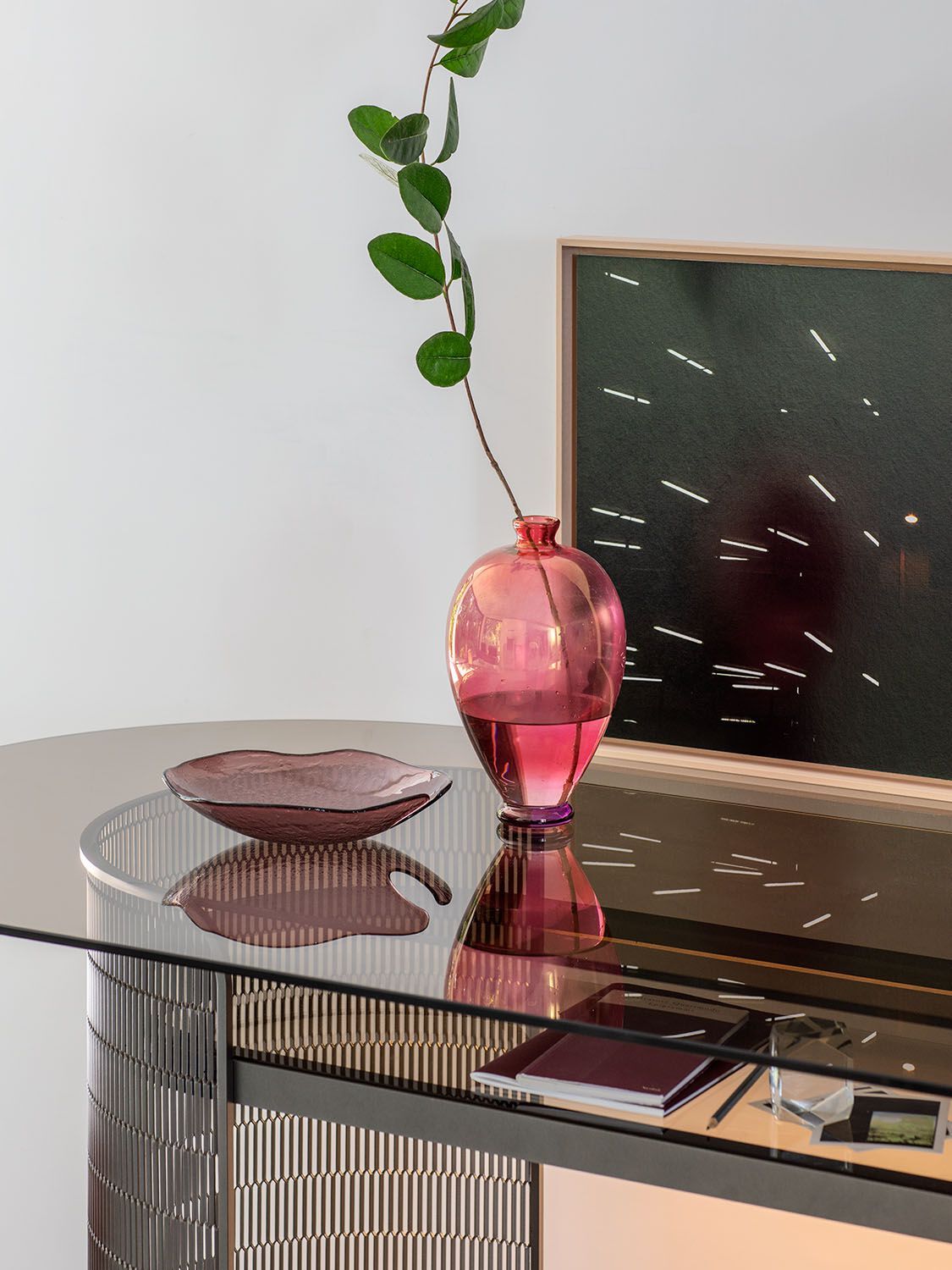 Изогнутый стол из проволочной сетки со стеклянной столешницей Natevo самогон ARCH-00059446 - Вид №4