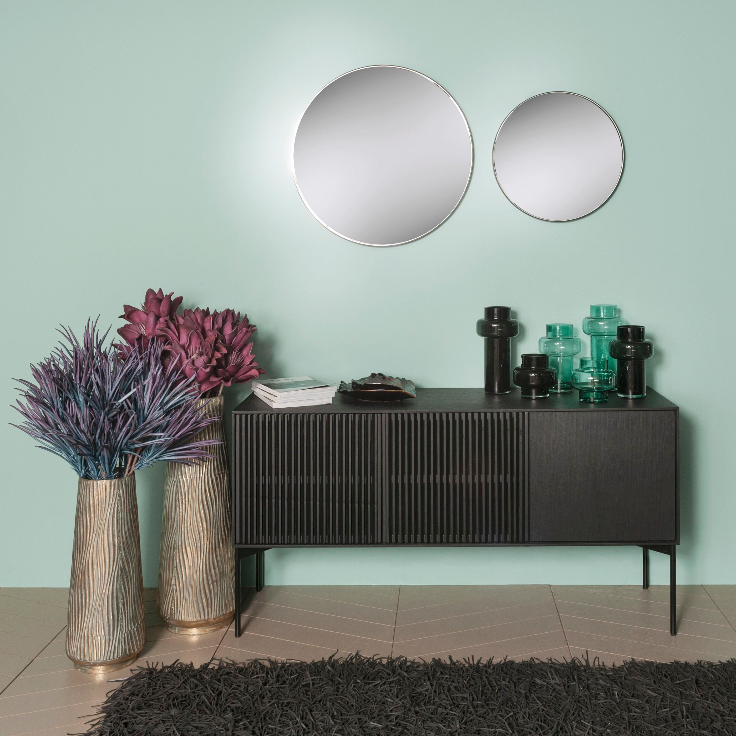 Круглое металлическое настенное зеркало с рамкой POMAX PALACE ARCH-00006380 - Вид №1