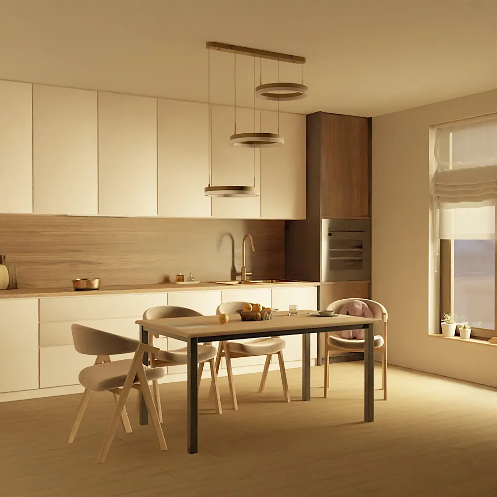 Люстра потолочная светодиодная диммируемая Ritter Rivo 52090 4 с д/у 72 Вт 17 м² 2700К-6500К цвет белый/золотой 84339637 STLM-2184532  - Вид №10