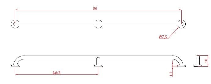 Фиксированная стальная ручка для ванной комнаты Goman Классическая ARCH-00063407 - Вид №14