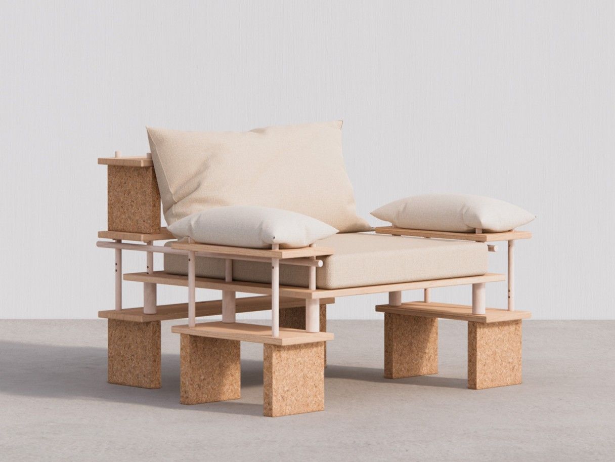 Кресло из дерева и пробки smarin PLAY YET! ARCH-00038402