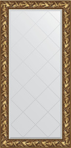 BY 4285 Зеркало с гравировкой в багетной раме - византия золото 99 mm EVOFORM Exclusive-G