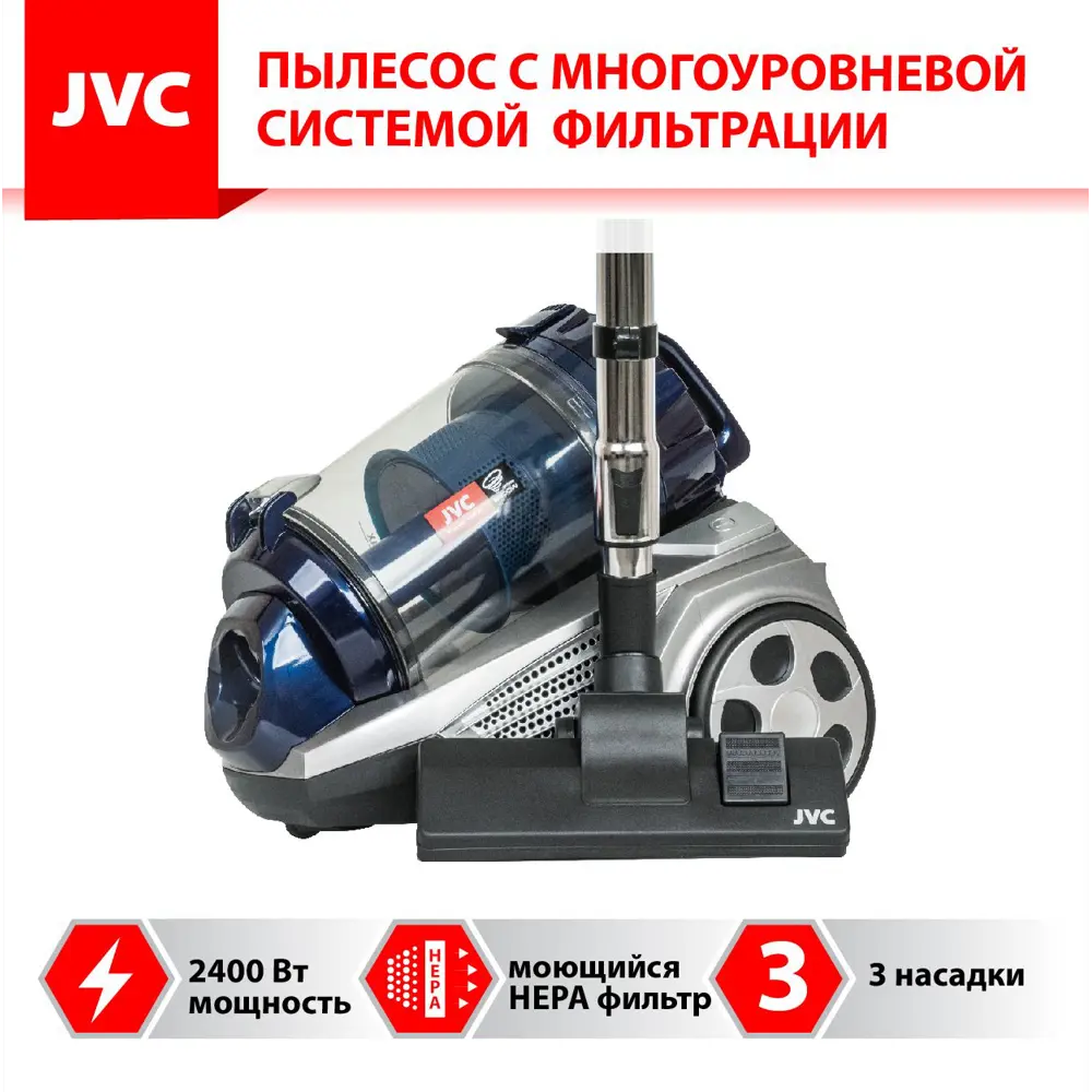 91413080 Пылесос портативный Jvc Jh-vc423 2400 Вт цвет синий STLM-1109835