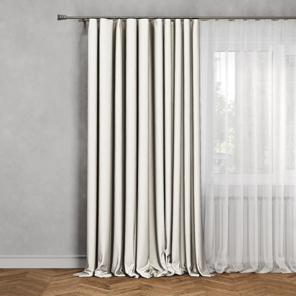 Штора на ленте для кухни Севилья 200x280 см цвет кремовый MIAMOZA STLM-2085513