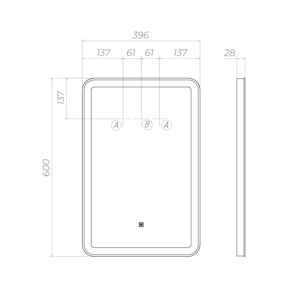 Зеркало Vigo Bora Classic LED с подсветкой для ванной 40 см 84005328 STLM-0046053 - Вид №4