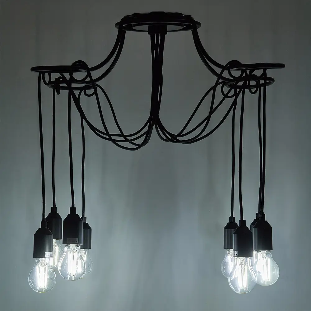 Люстра Kreaforta Huron - 8-рожковый светильник в стиле лофт с регулируемыми подвесами 89386798 STLM-1567329 - Вид №1