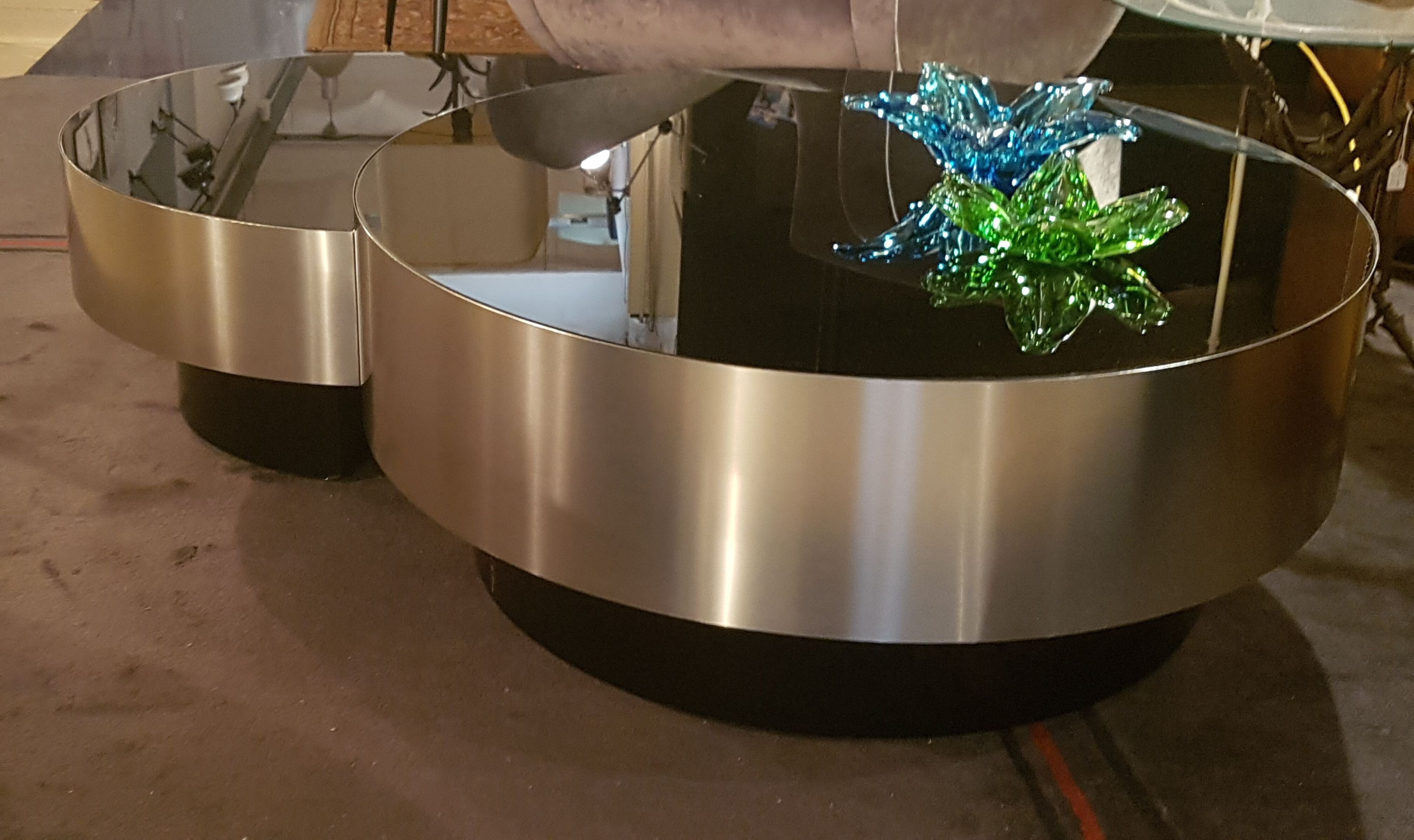 Набор журнальных столиков из ламинированного стекла и металла с цоколем Jover+Valls Antique Boutique-Luna ARCH-00012576 - Вид №7