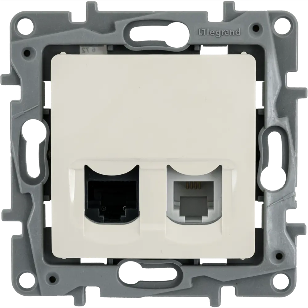 Розетка компьютерная Legrand Etika двойная RJ11+RJ45 для сети и телефона 82496479 STLM-1570450