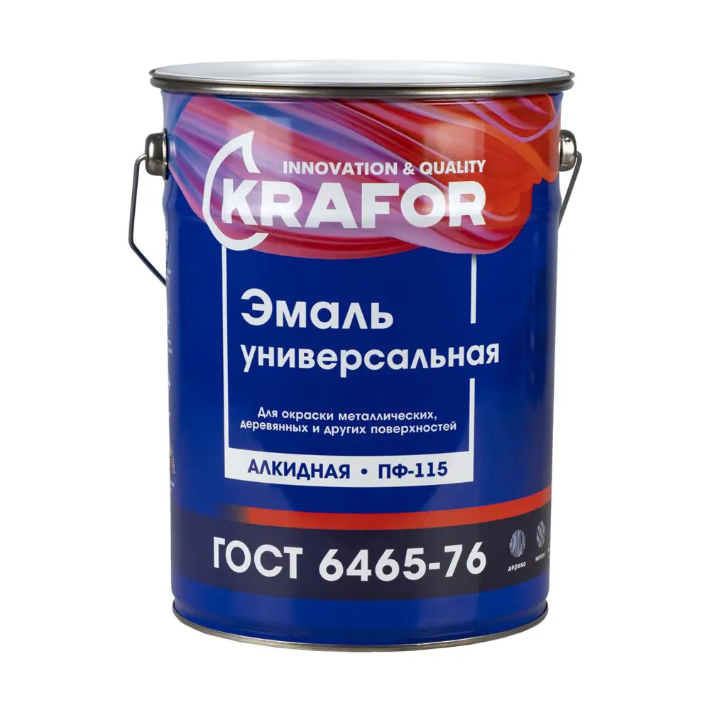 91262573 Эмаль Krafor Пф-115 цвет черный 6 кг STLM-0853363