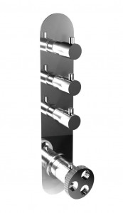 38542/3 Встроенный термостатический смеситель с 3 открытыми / закрытыми кранами на одной пластине (3-ходовой). Bongio Bowling