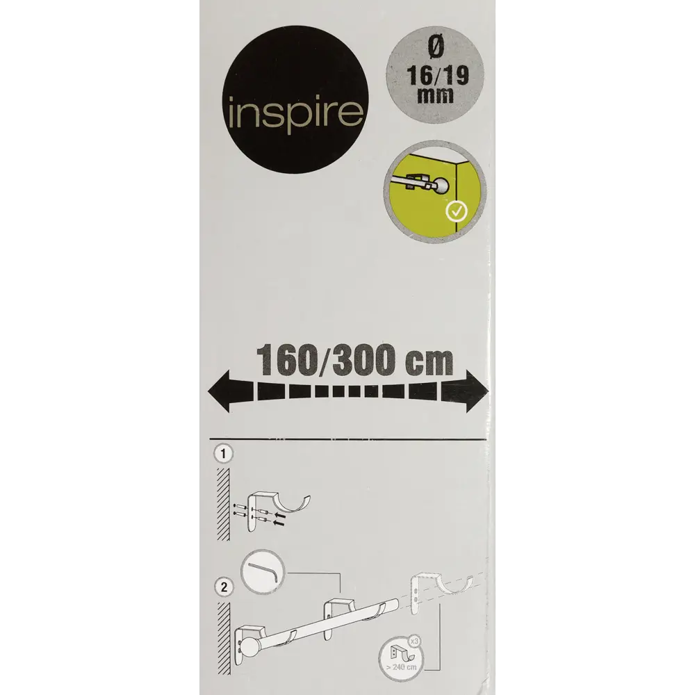 Карниз одноярдный раздвижной Inspire Шар 160-300 см цвет чёрный STLM-2113040 - Вид №3