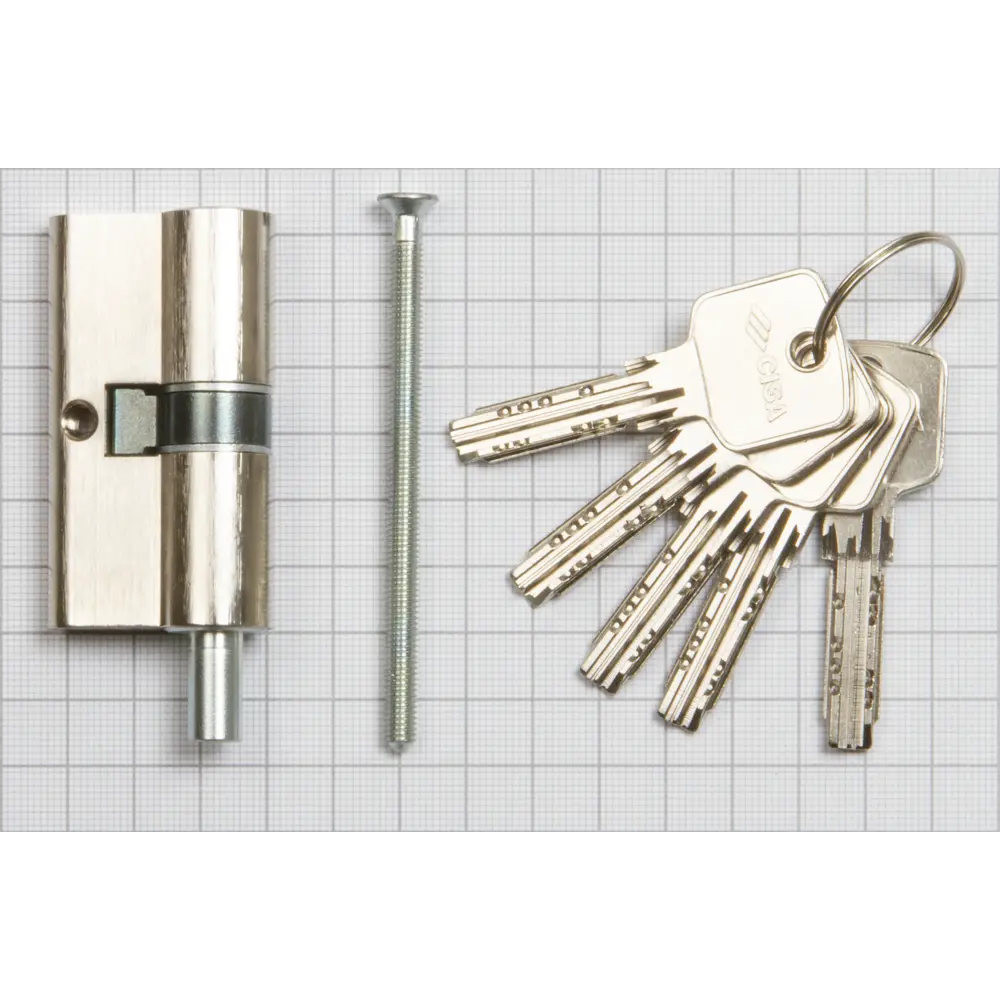 Цилиндр Cisa Astral ОА312-23.12, 45x10x45 мм, ключ/шток, цвет никель, без вертушки STLM-2121537 - Вид №2