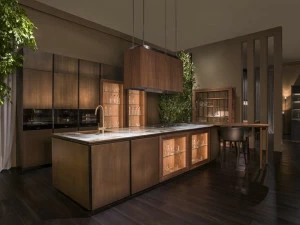 SCIC Модульная кухня из состаренной латуни и патагонского мрамора Design kitchens collection