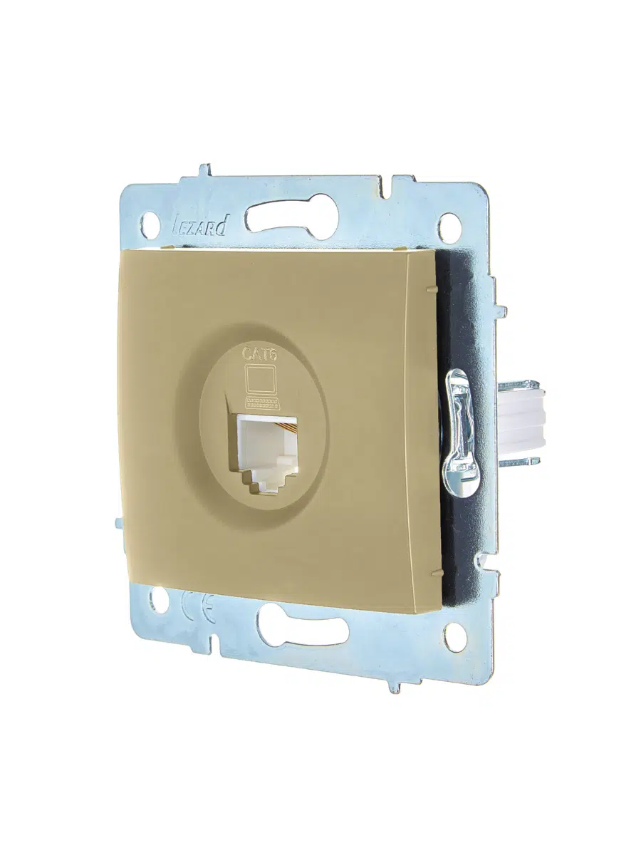 ASTI Розетка компьютерная черный бархат механизм Cat 5e LEZARD 7081-4288-140