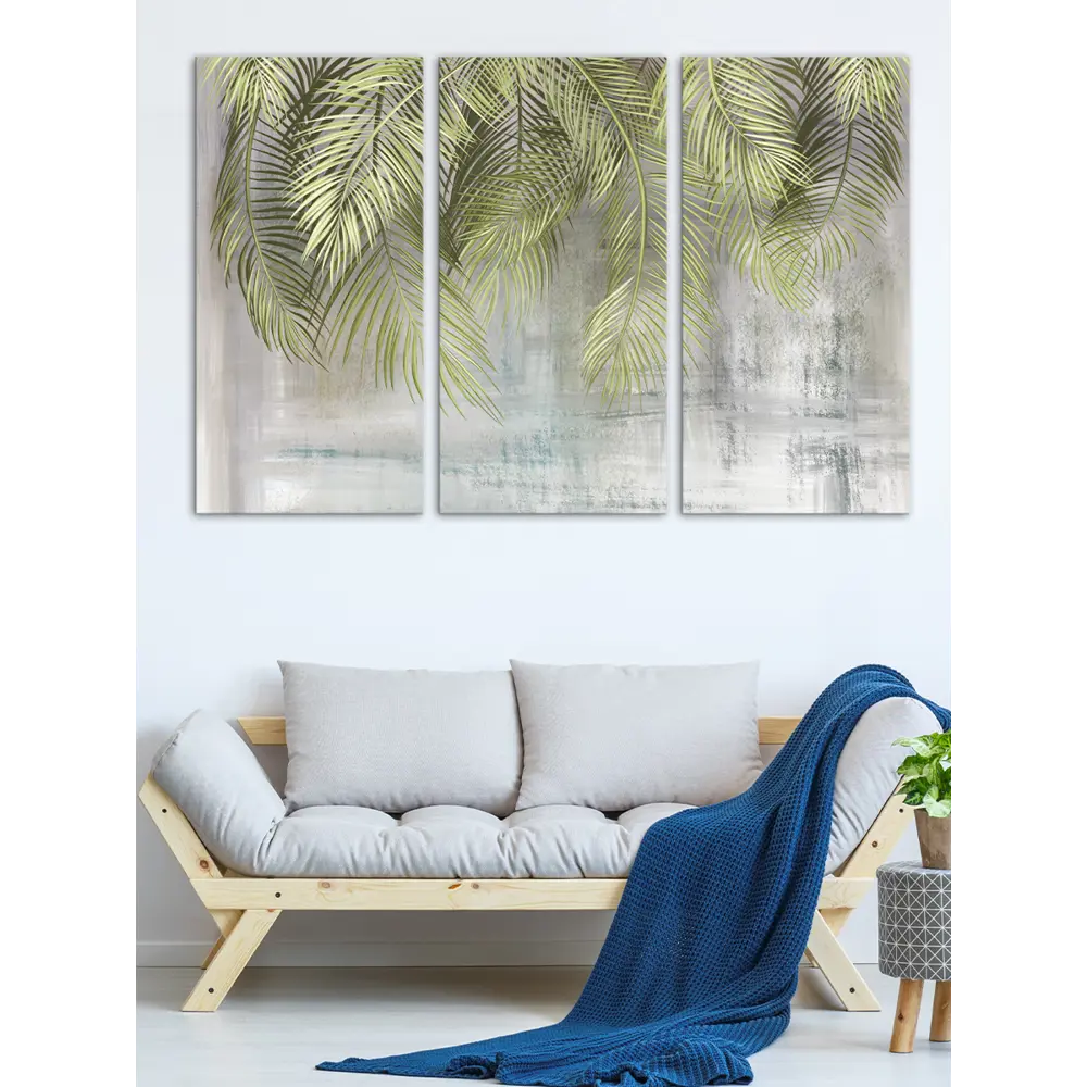 Картина на МДФ Листья лофт 50x100 см 3 шт POSTERMARKET STLM-2164053 - Вид №3