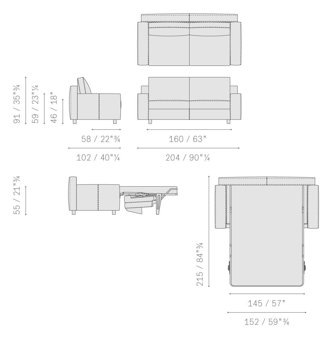 Двуспальный диван-кровать из ткани Poltrona Frau коллекция-диваны и кресла ARCH-00115952 - Вид №6